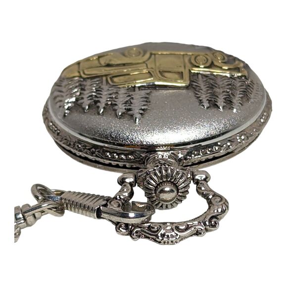 Benrus Vintage Gold and Silver TwoTone Men's Pocket Watch *Needs Battery* - Picture 3 of 7